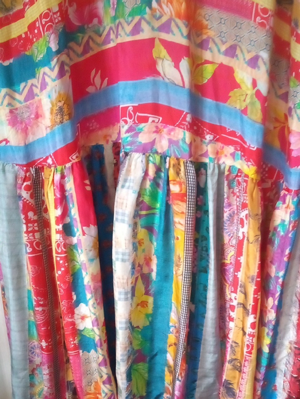 Johnny Was Multicolor Silk Maxi Dress with Turquoise and Red Accents - Picture 4 of 4